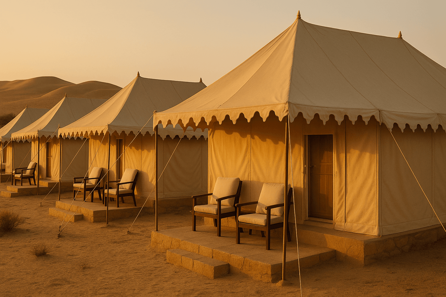 What a Modern Swiss Tent Desert Camp Includes for Your Stay — Jaisalmer travel photo
