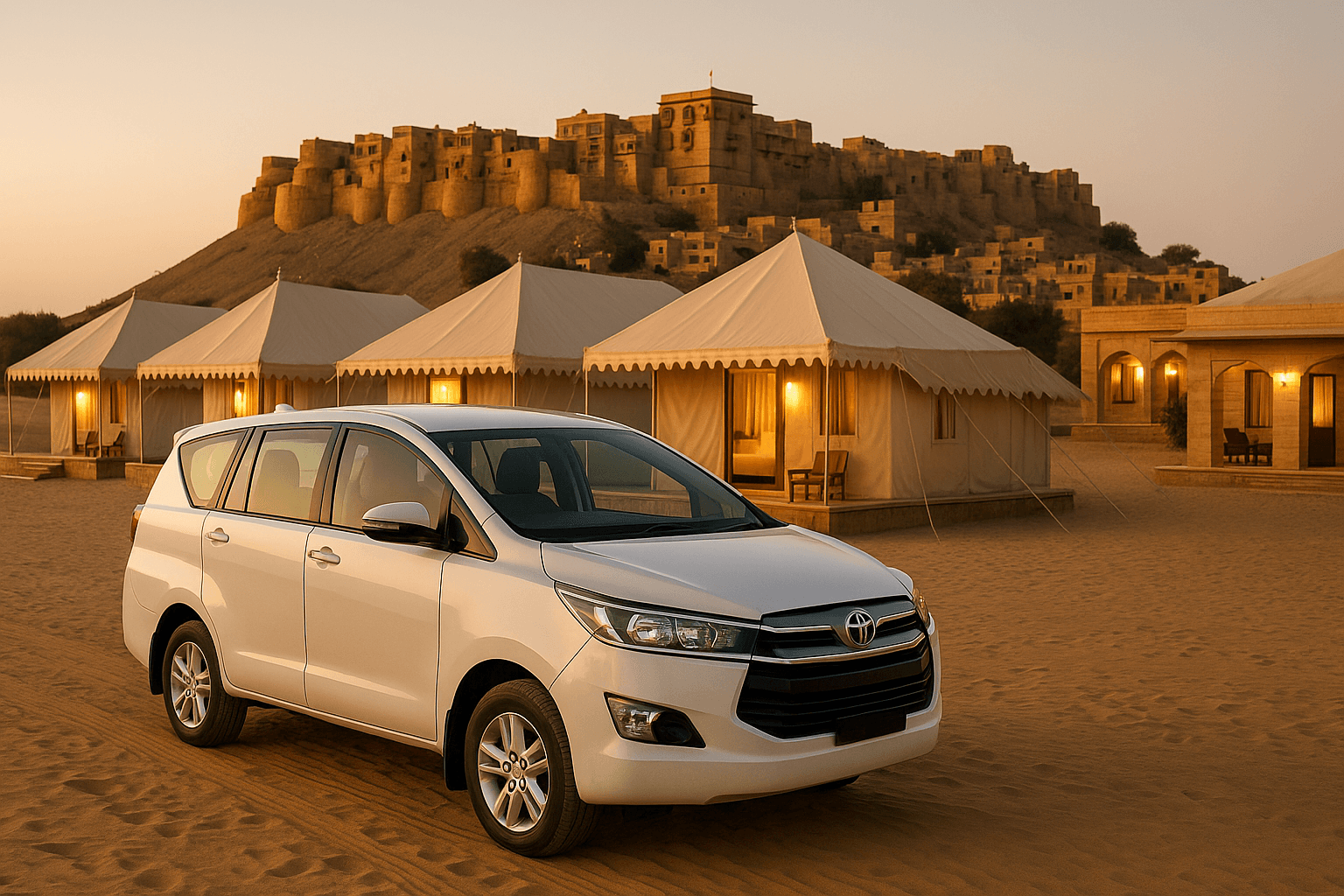 Private Car Hire for Fort, Kuldhara and Sam Dunes — Explore Jaisalmer Comfortably — Jaisalmer travel photo